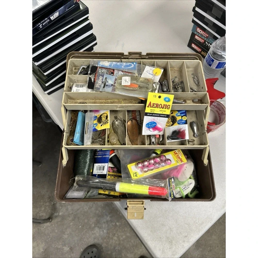 PLANO Fishing Tackle Box with 2 Trays - Loaded with Fishing Tackle and Lures